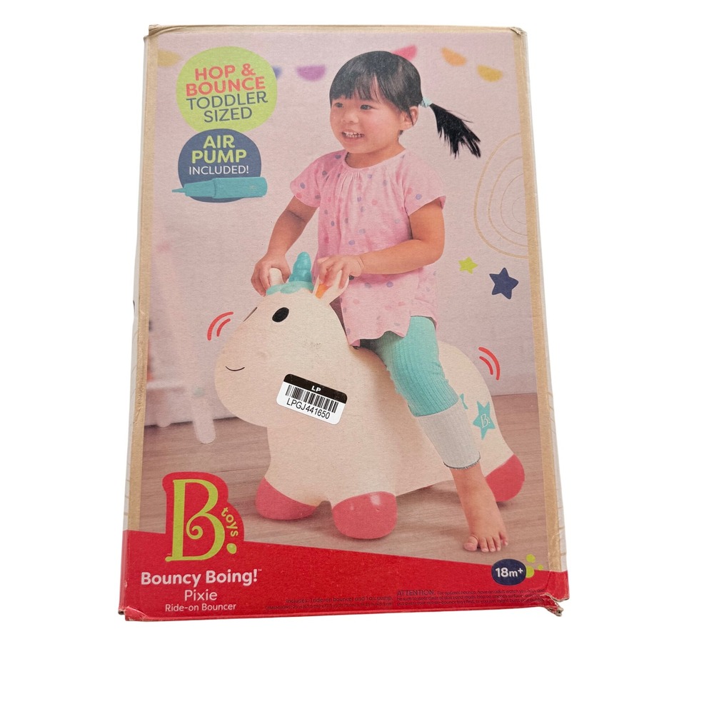 B. toyss Bouncy Boing Pixie Ride-on Bouncer Kids 18m+ Cream Unicorn Hopper Pump